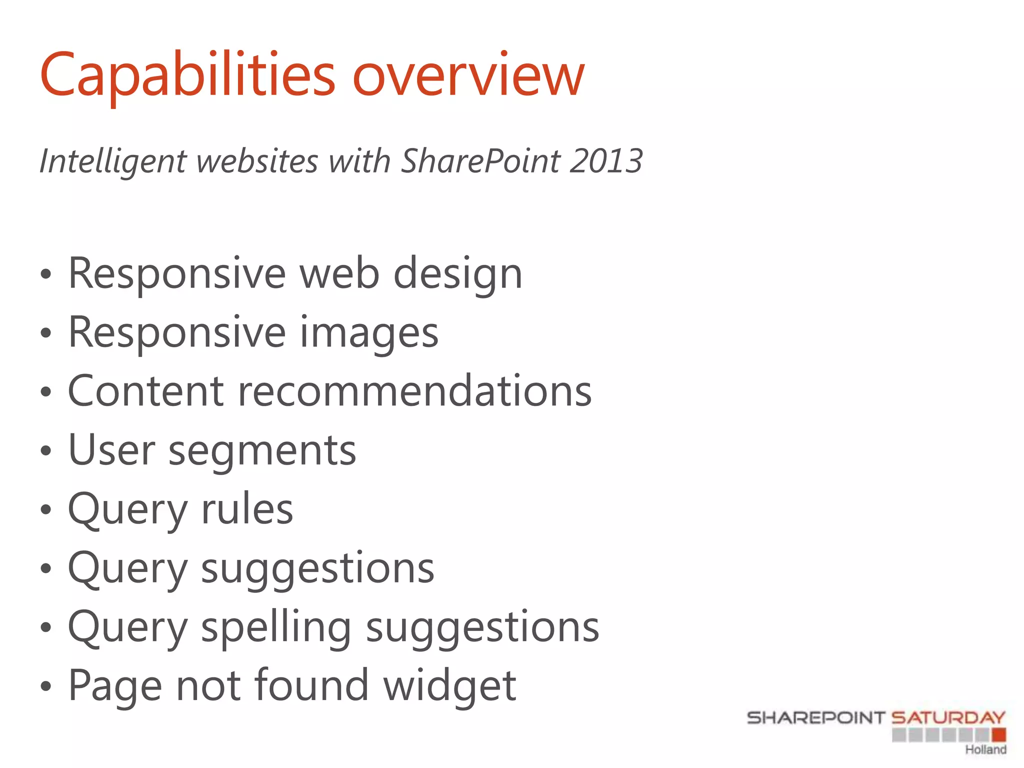 Capabilities overview
 