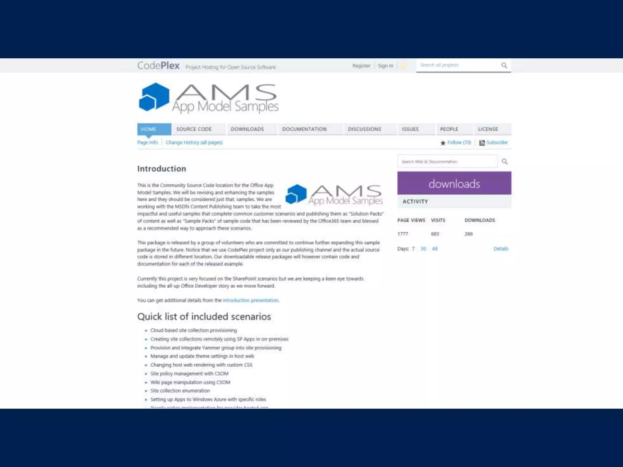 Patterns and practices
30+ Visual Studio projects
Common scenarios
Contribute
 