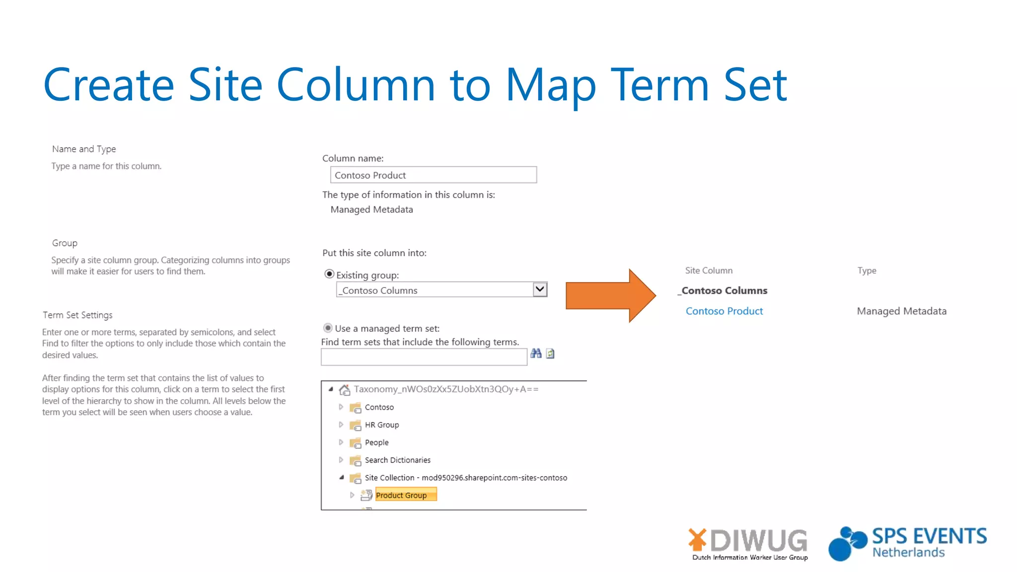 Create Site Column to Map Term Set
 