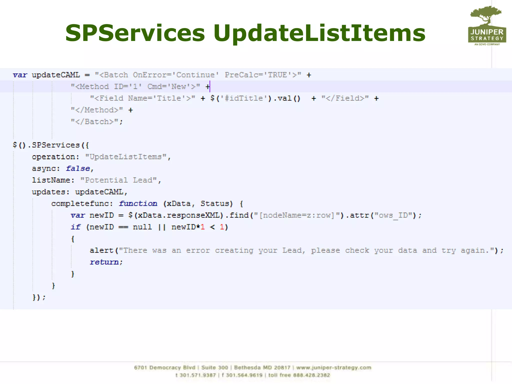 SPServicesGetListItems
