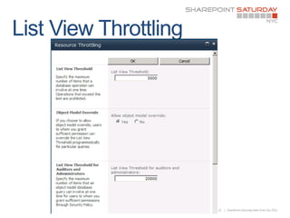 22   | SharePoint Saturday New York City 2011
 