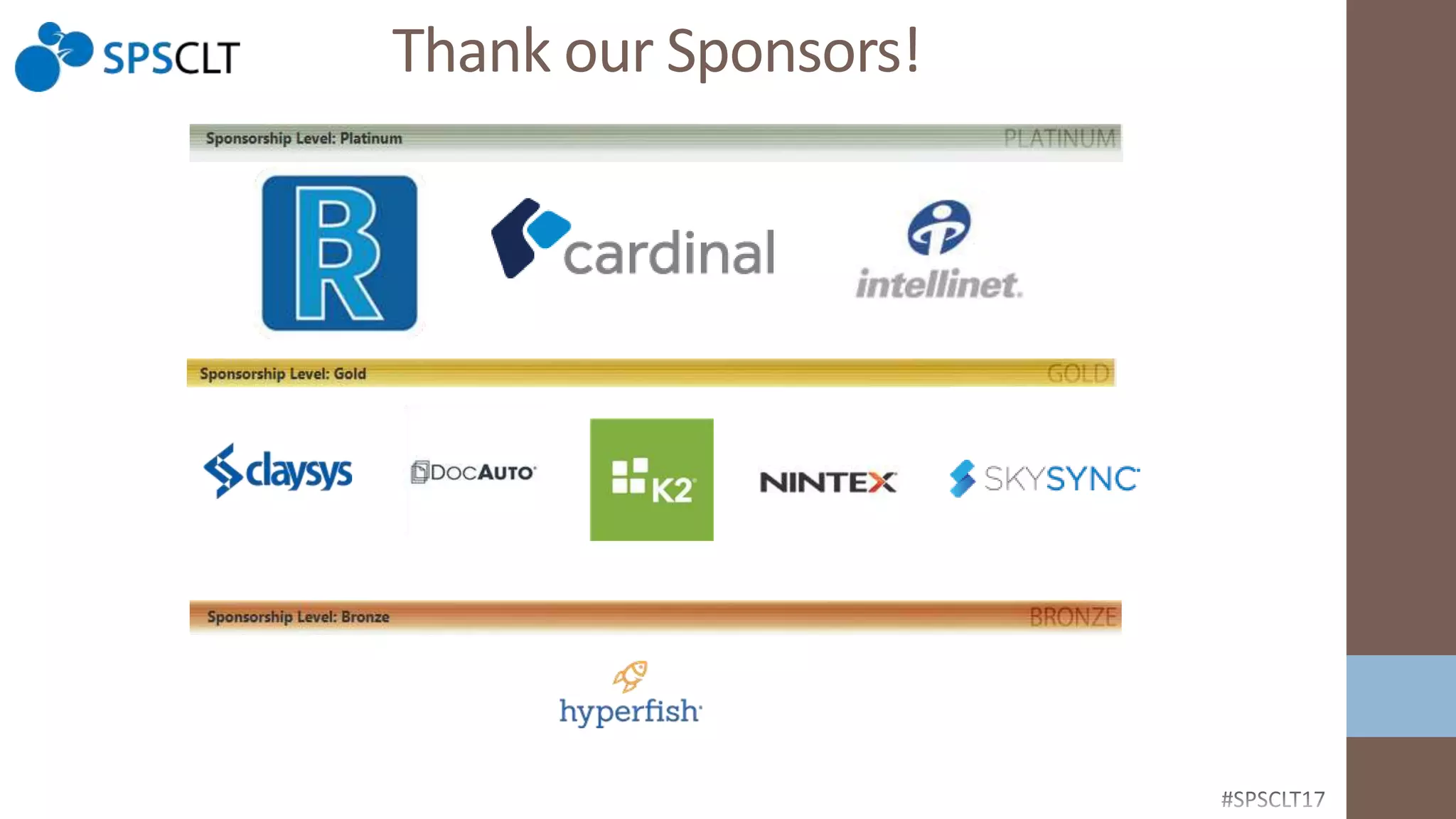 Thank our Sponsors!
 