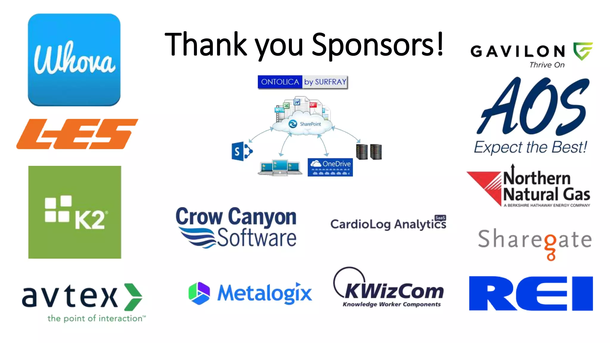 Thank you Sponsors!
 