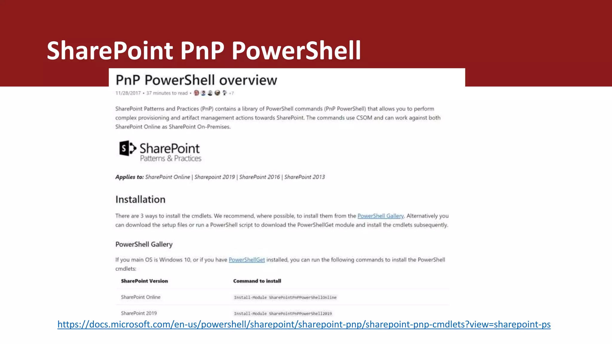 SharePoint PnP PowerShell
https://docs.microsoft.com/en-us/powershell/sharepoint/sharepoint-pnp/sharepoint-pnp-cmdlets?view=sharepoint-ps
 