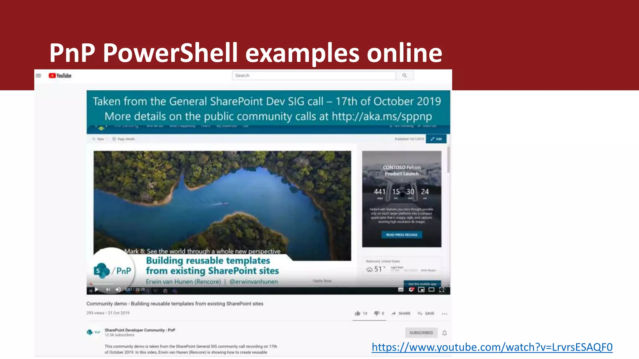 PnP PowerShell examples online
https://www.youtube.com/watch?v=LrvrsESAQF0
 