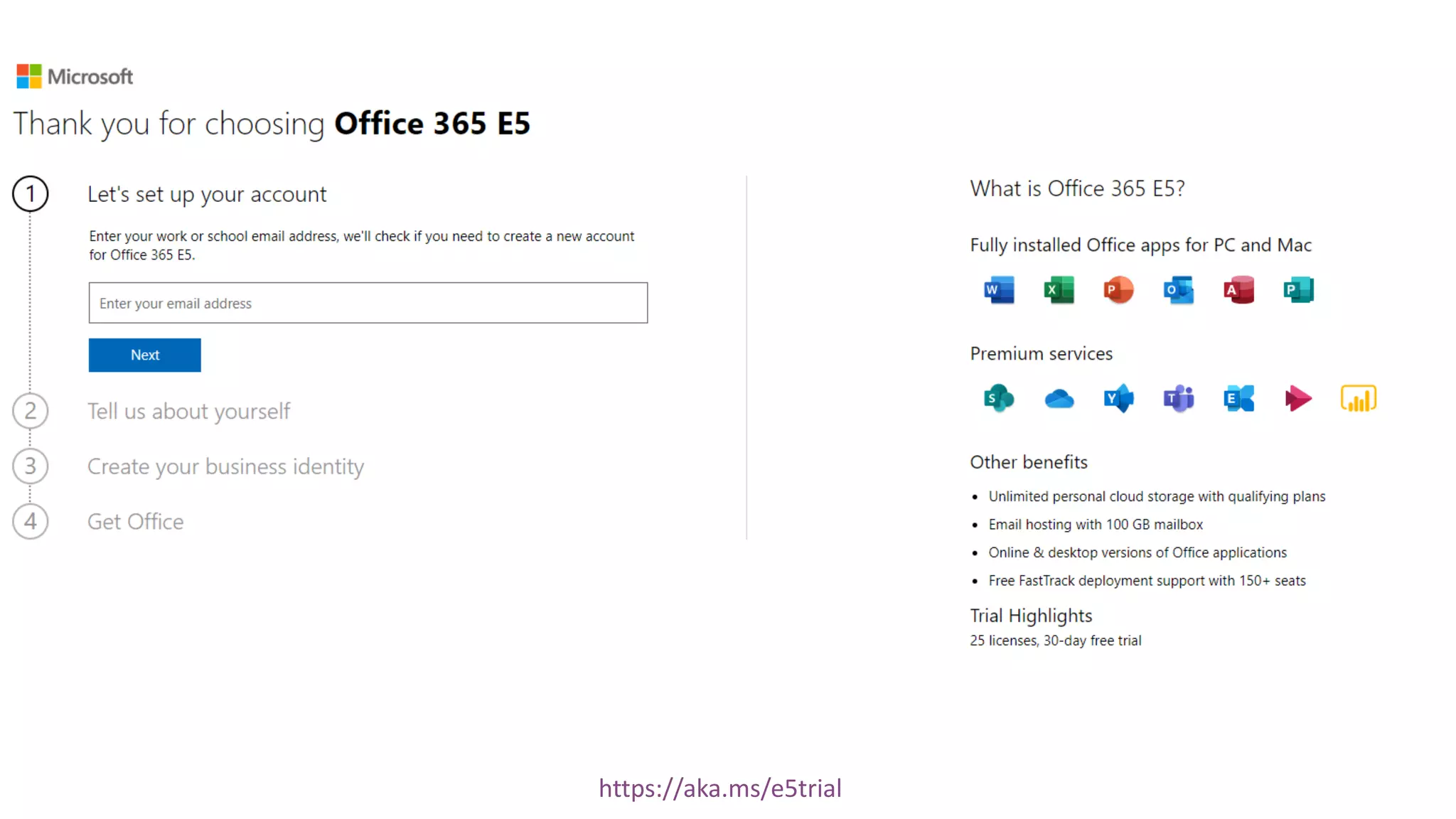 https://aka.ms/e5trial
 