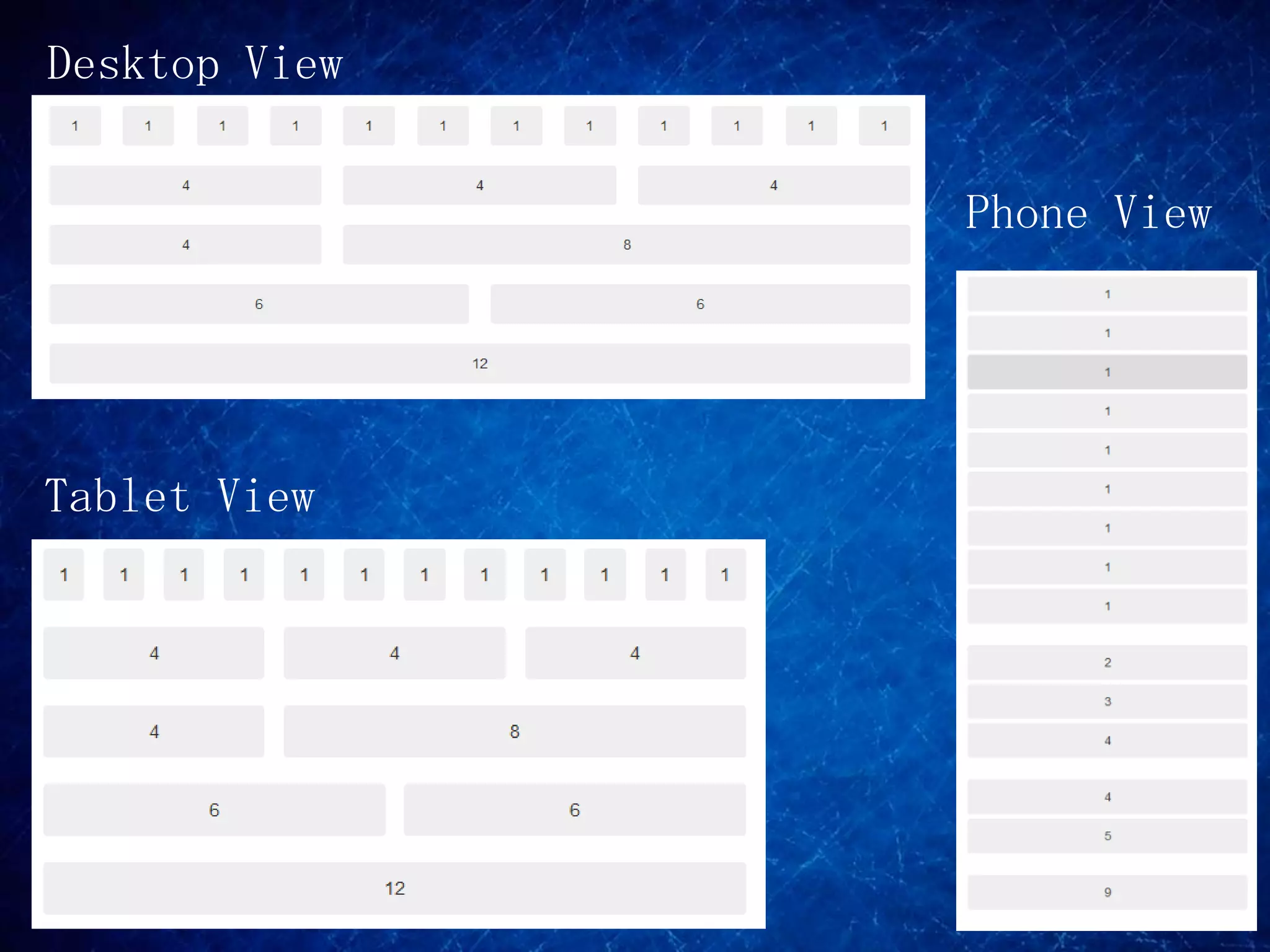 Desktop View


               Phone View




Tablet View
 