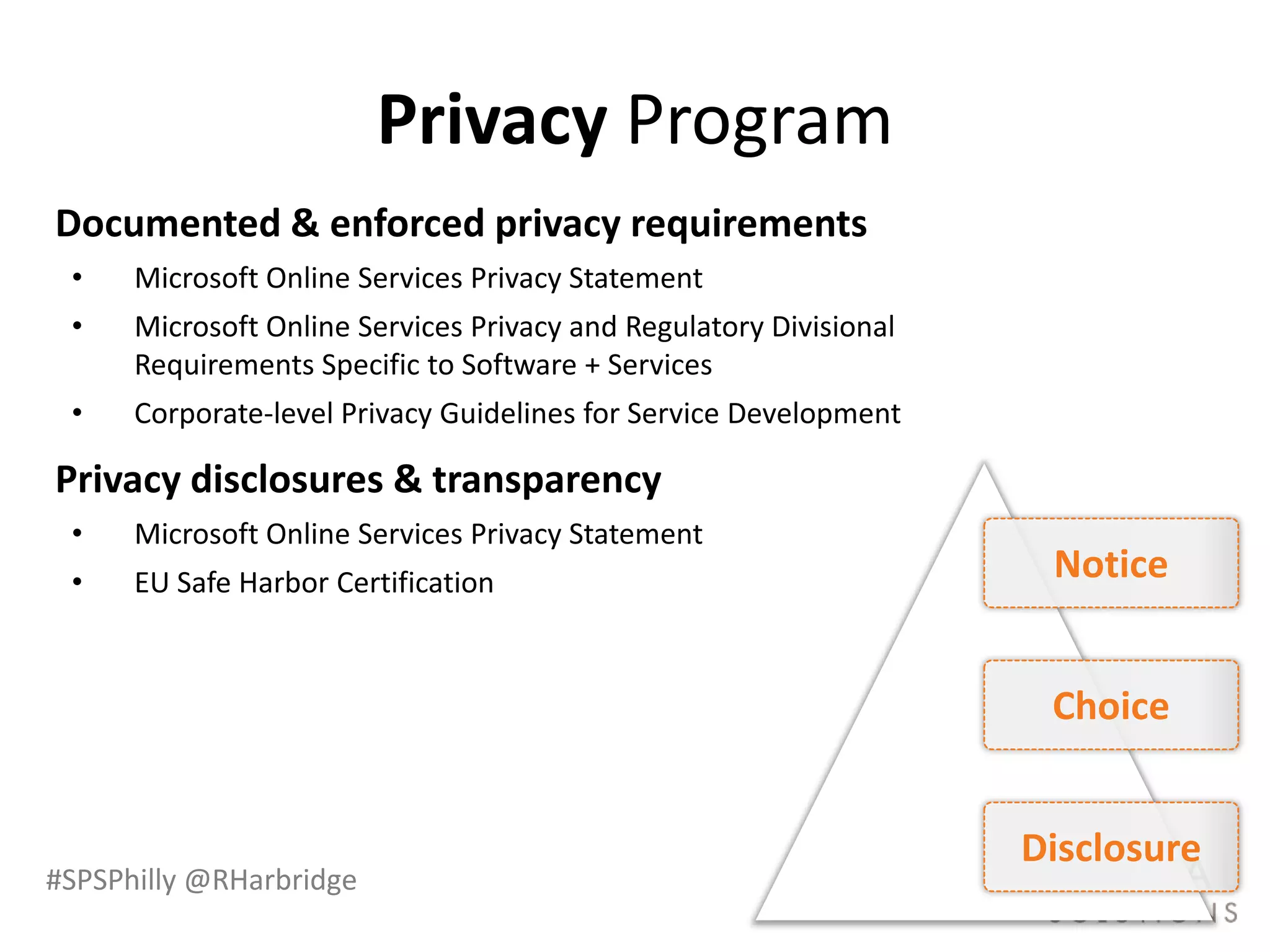 Privacy Program




#SPSPhilly @RHarbridge
 