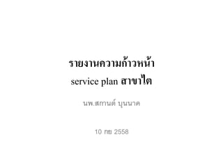 รายงานความก้าวหน้า,
service plan สาขาไต,
นพ.สกานต์ บุนนาค+
+
10 กย 2558+
 