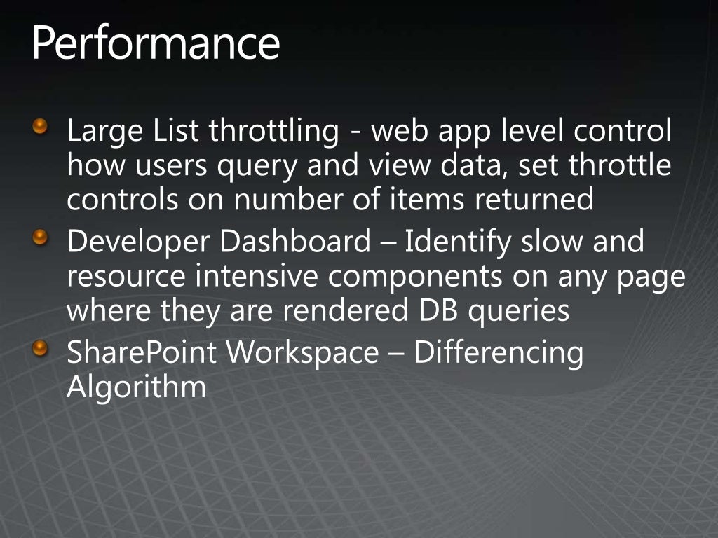 Performance Large List throttling