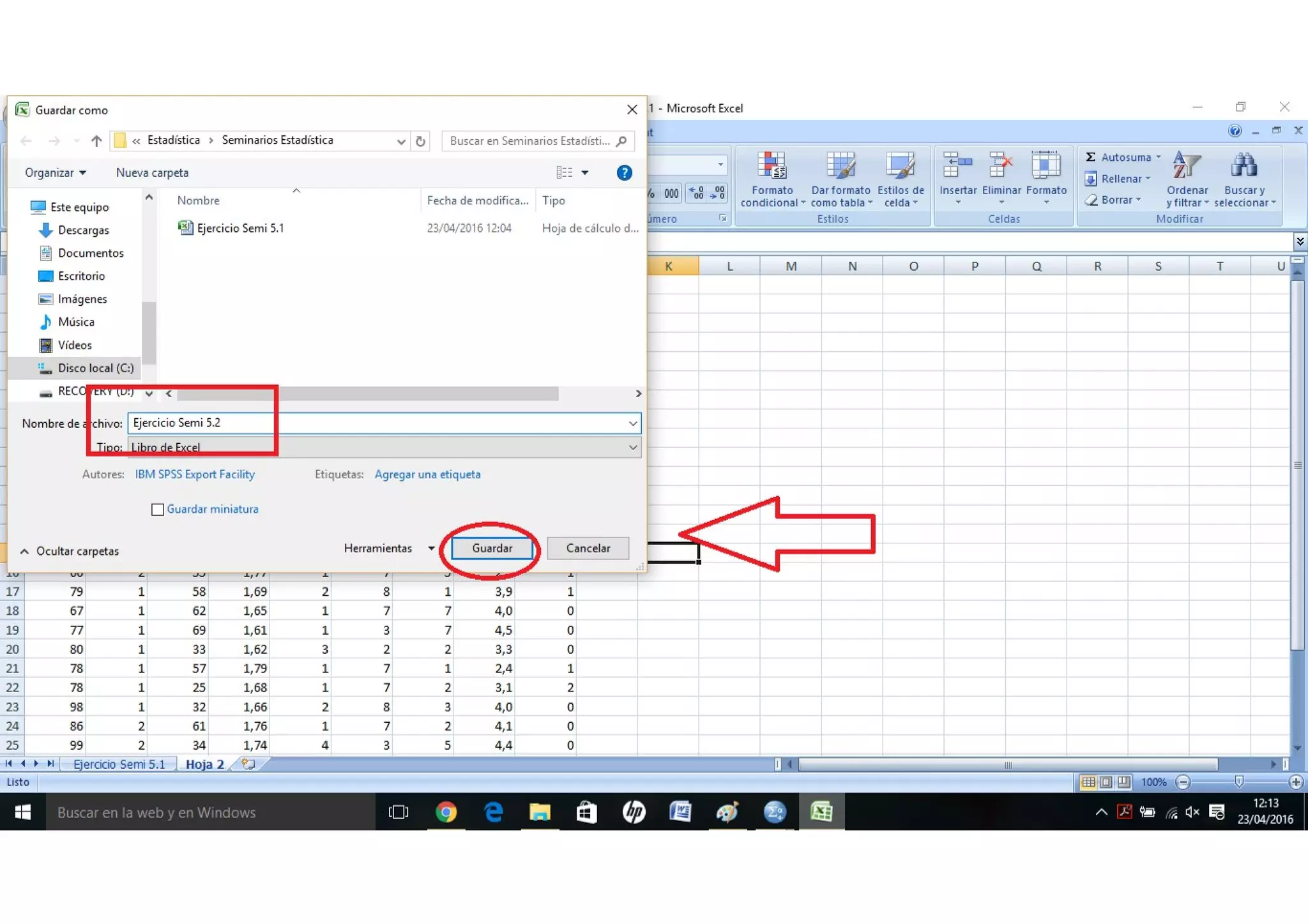 Exportar datos de SPSS a MS Excel