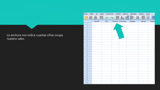 La anchura nos indica cuantas cifras ocupa
nuestro valor.
 