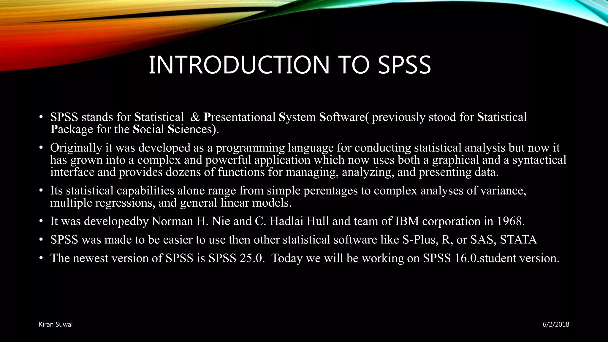 SPSS | PPTX | Operating Systems | Computer Software and Applications