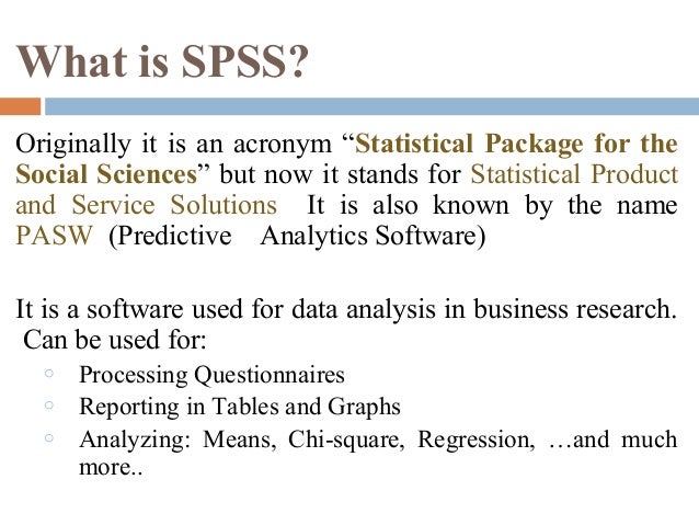 spss an introduction what is spss
