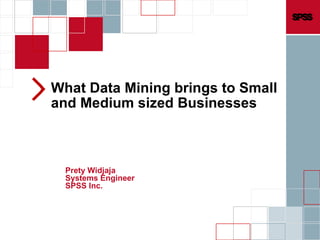 What Data Mining brings to Small and Medium sized Businesses Prety Widjaja Systems Engineer SPSS Inc. 