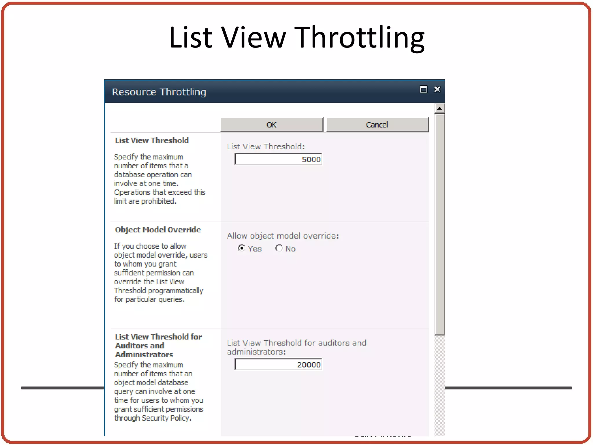 List View Throttling
 