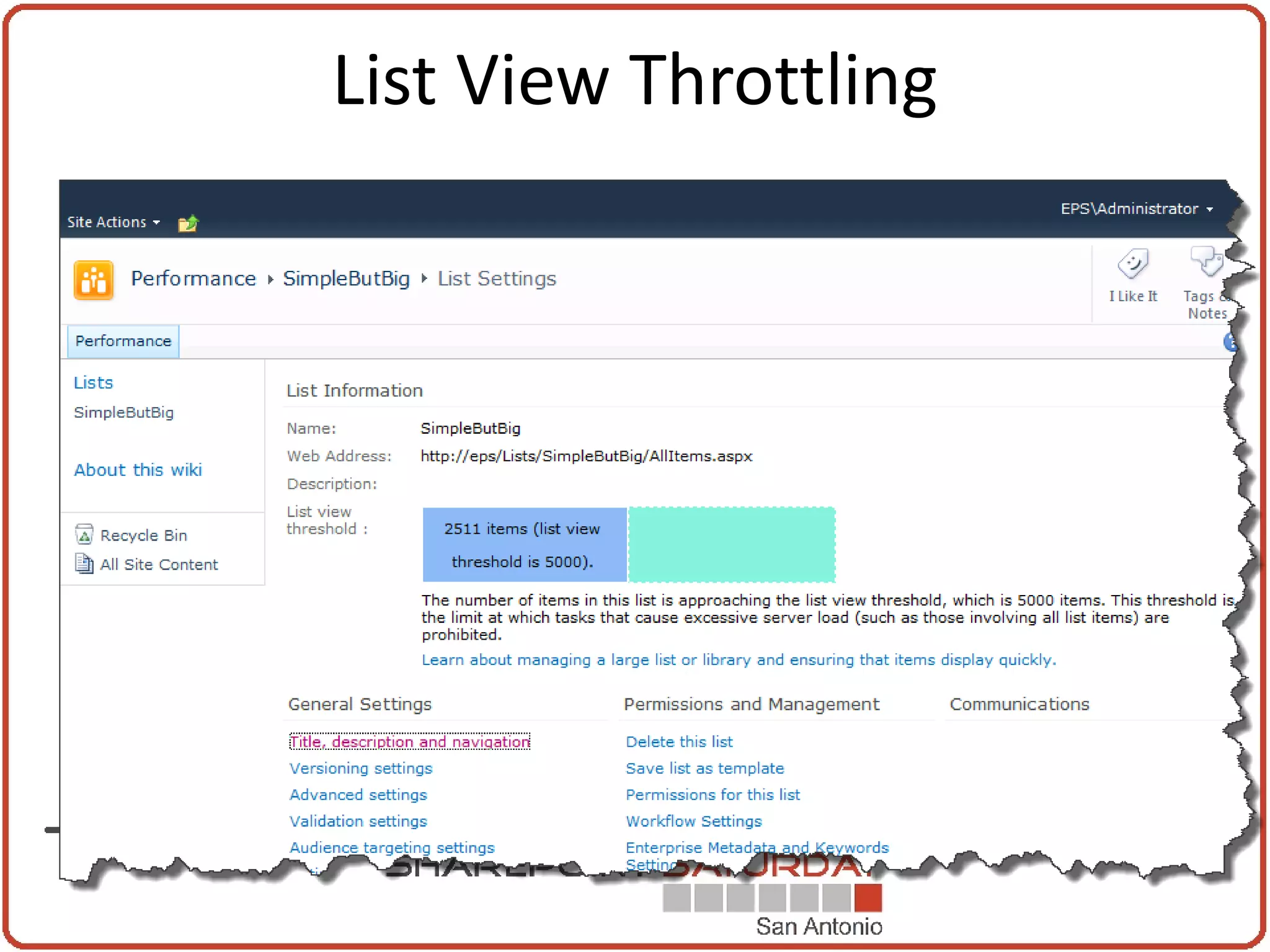 List View Throttling
 