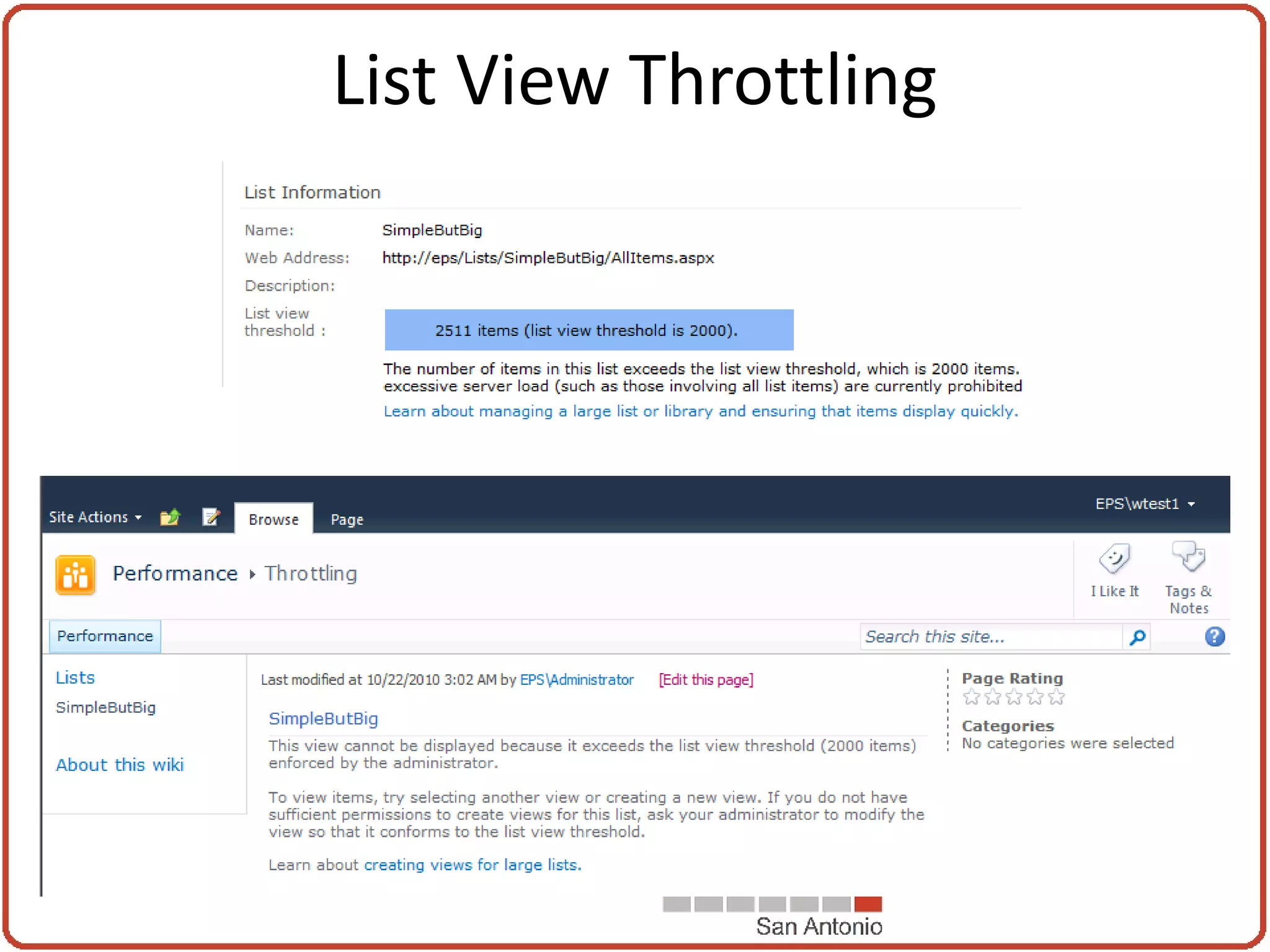 List View Throttling
 