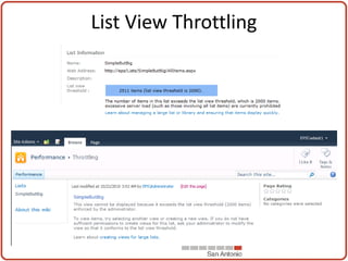 List View Throttling
 