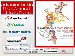 Welcome to the First Annual  SharePoint Saturday  Sacramento!! 