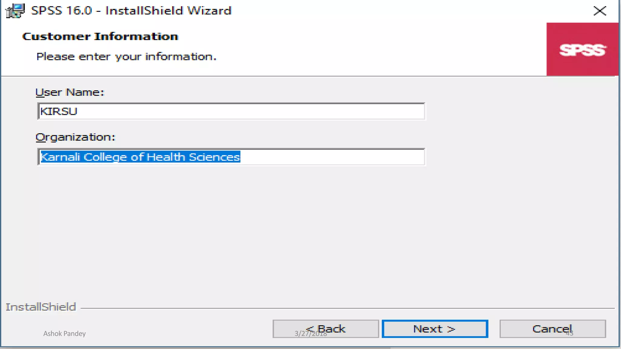 Ashok Pandey 3/27/2018 43
 