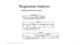 Regression Analysis
● Clicking OK gives the result
Ashok Pandey, Associate Research Fellow 155
 