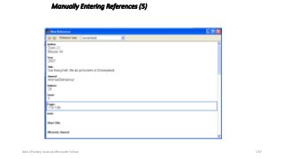 Manually Entering References (5)
Ashok Pandey, Associate Research Fellow 187
 