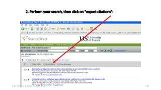 2. Perform your search, then click on "export citations":
Ashok Pandey, Associate Research Fellow 201
 