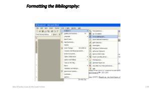 Formatting the Bibliography:
You can format the references in different styles by choosing
‘Format Bibliography’ from the Endnote menu.
Use "APA 5th" as your output style
Ashok Pandey, Associate Research Fellow 209
 