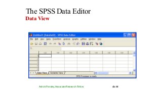 The SPSS Data Editor
Data View
Ashok Pandey, Associate Research Fellow dia 68
 