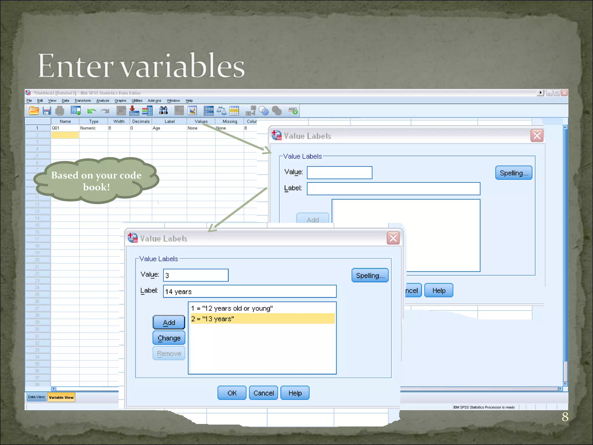 Based on your code
book!
8
 