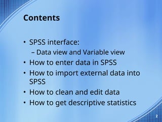 Comprehensive Guide to SPSS Interface and Data Analysis Techniques | PPT