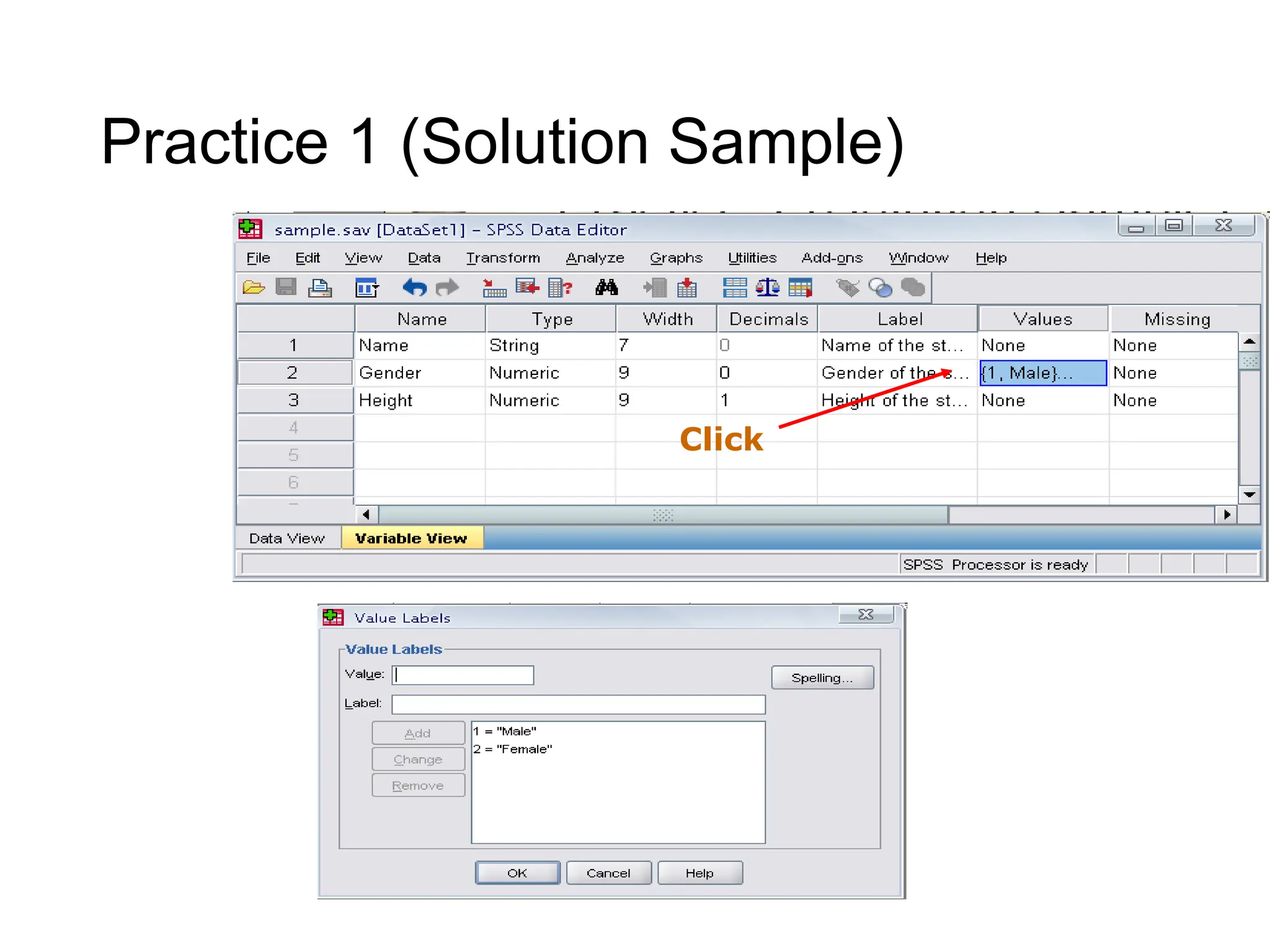 Practice 1 (Solution Sample) Click 