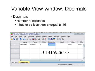Spss briefintroduction about spss and Data view and variable basic ...