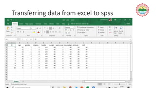 Transferring data from excel to spss
 