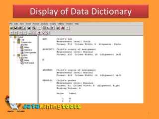 5Display of Data Dictionary