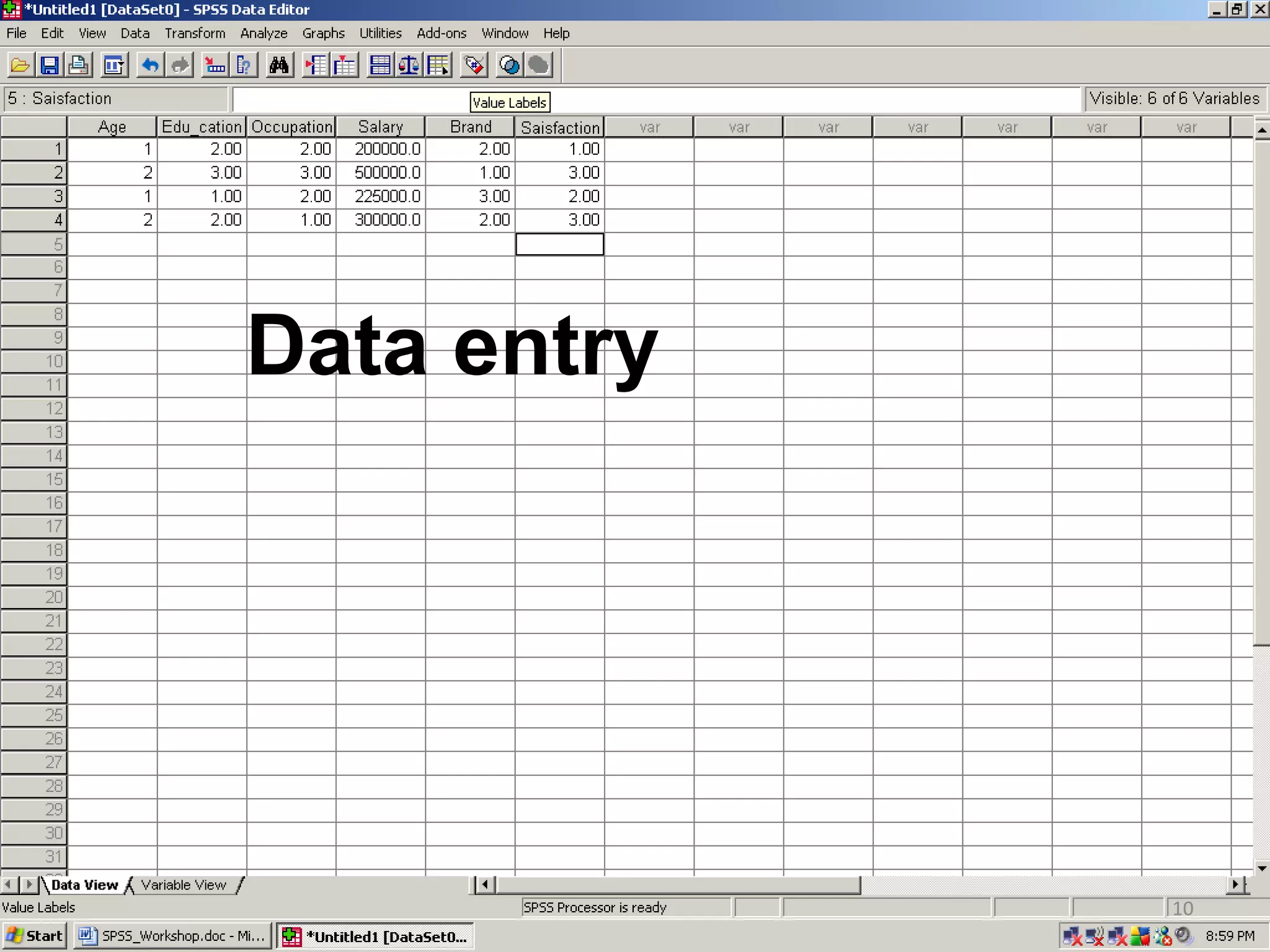Data entry
10
