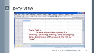 DATA VIEW
PROF DR AB RAJAR //DRABRAJAR@GMAIL.COM 8
 