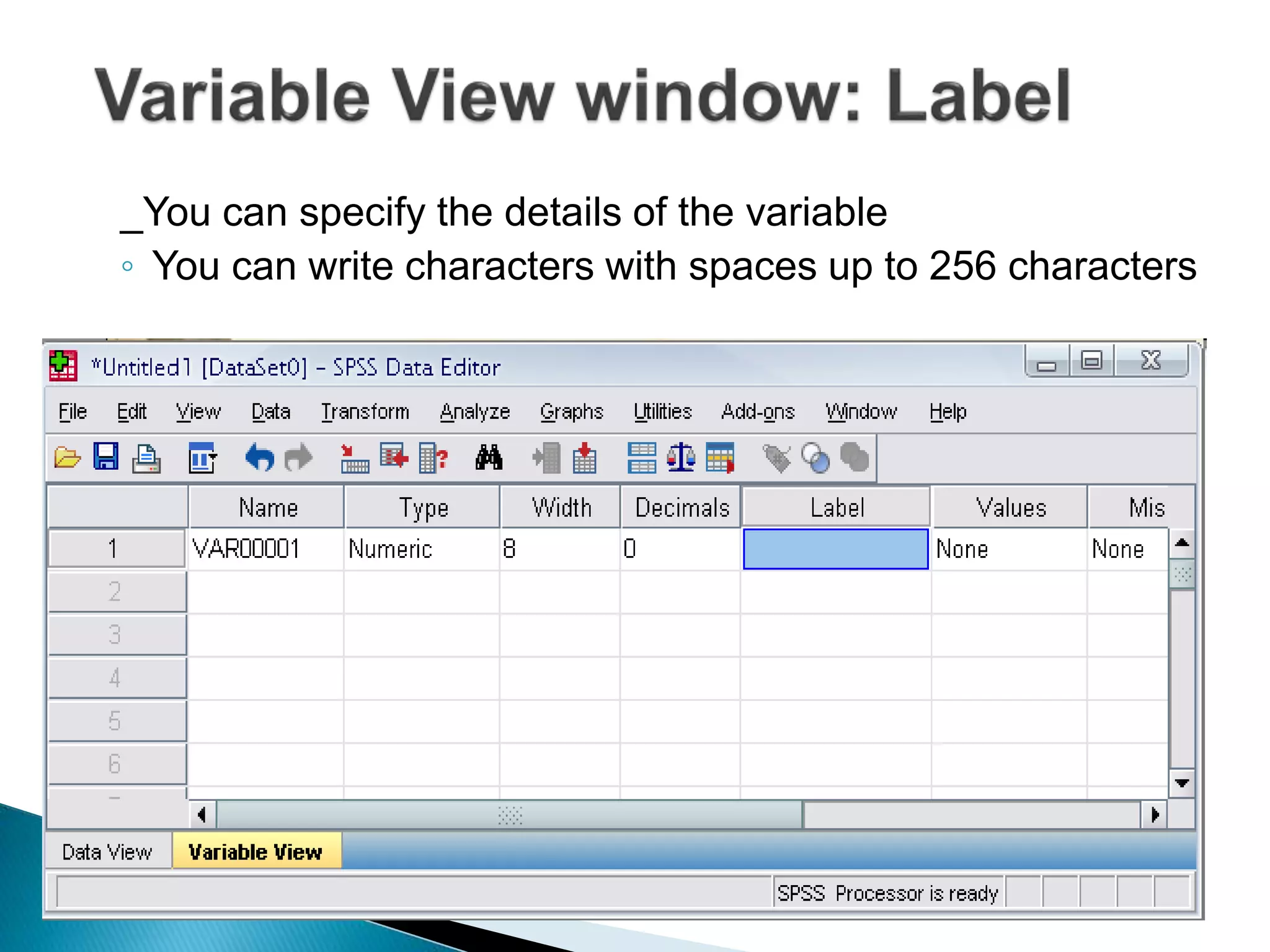 _You can specify the details of the variable
◦ You can write characters with spaces up to 256 characters
 