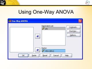 Using One-Way ANOVA 