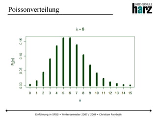 Einführung in SPSS • Wintersemester 2007 / 2008 • Christian Reinboth
Poissonverteilung
 