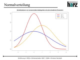 Einführung in SPSS • Wintersemester 2007 / 2008 • Christian Reinboth
Normalverteilung
 