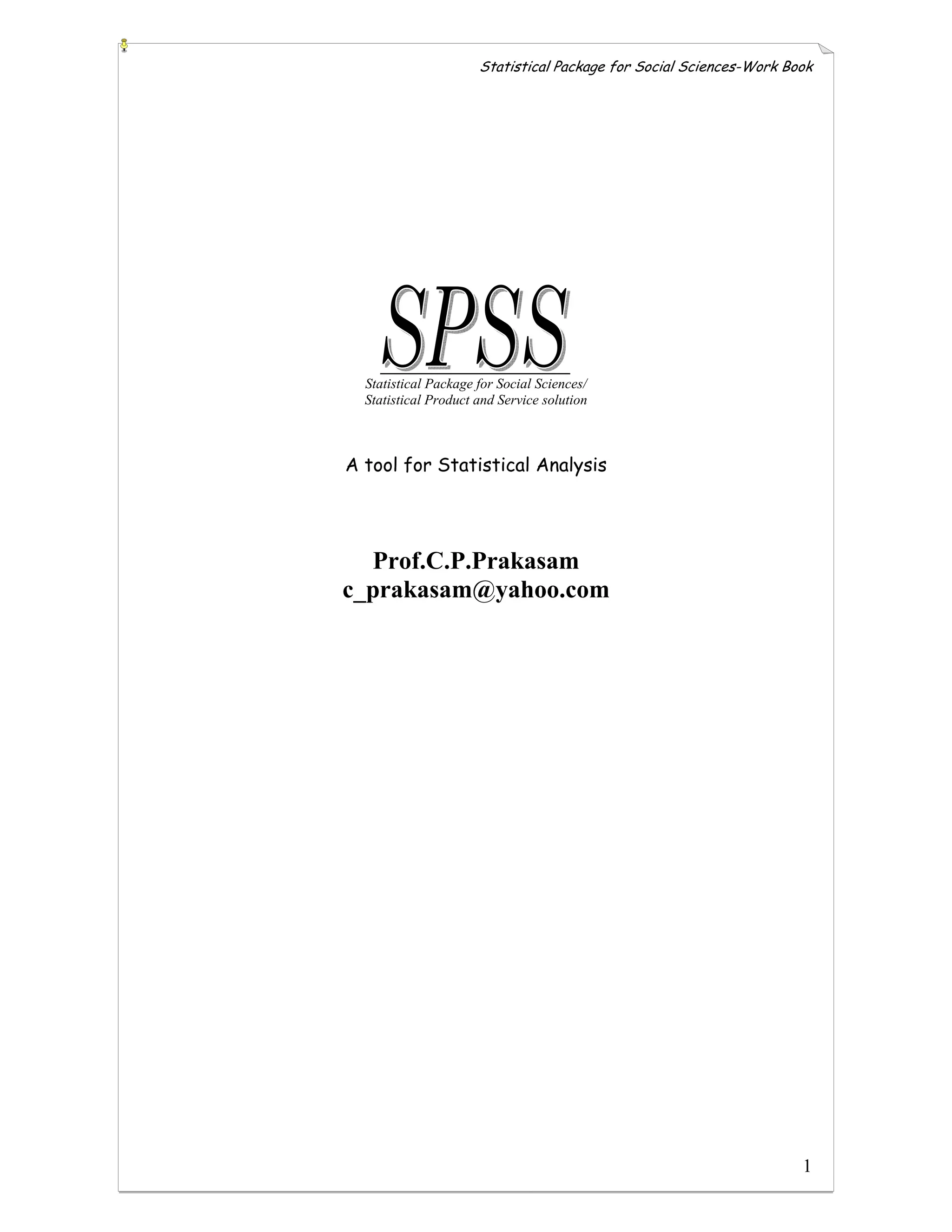 SPSS :Introduction for beginners | PDF