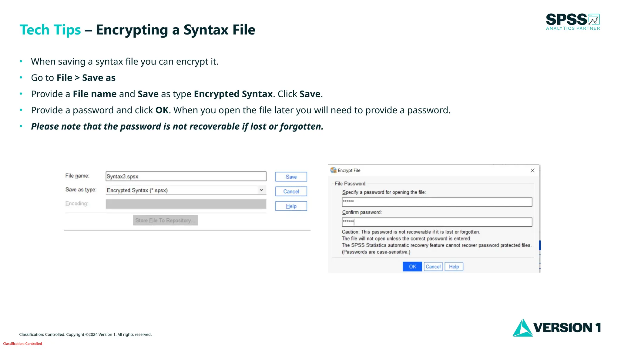 SPSS Statistics - Encrypting a Syntax File in IBM SPSS Statistics.pptx