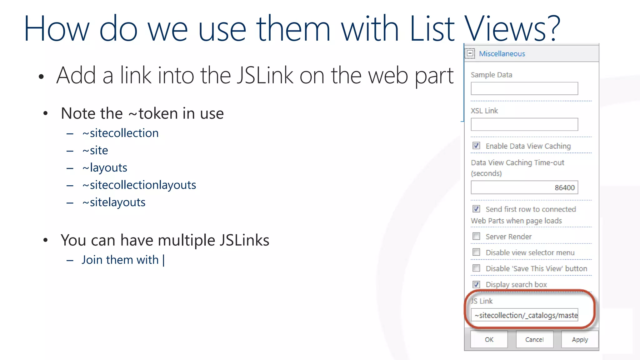 SPSSTHLM - Using JSLink and Display Templates for ITPros | PPT