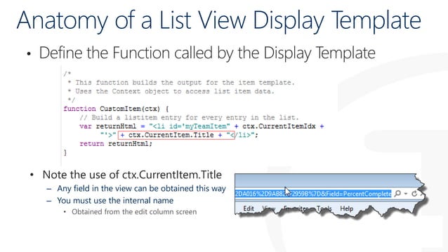 SPSSTHLM - Using JSLink and Display Templates for ITPros | PPT