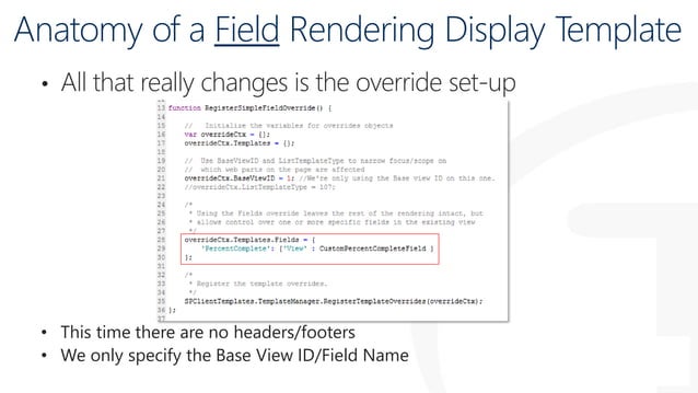 SPSSTHLM - Using JSLink and Display Templates for ITPros | PPT