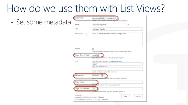 SPSSTHLM - Using JSLink and Display Templates for ITPros | PPT