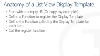 SPSSTHLM - Using JSLink and Display Templates for ITPros | PPT