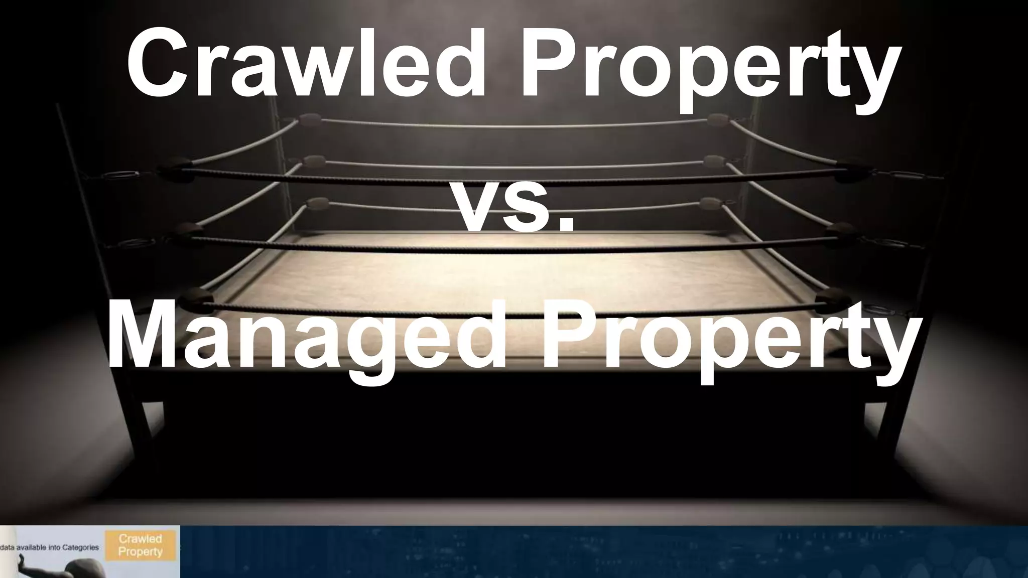 Crawled Property
vs.
Managed Property
 